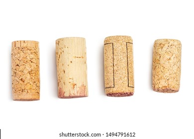 Wine corks Isolated on white background. Close up.  Corks in a row - Shutterstock ID 1494791612