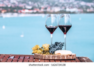 Wine And Food Content By Lake Balaton