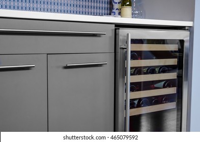 Wine Fridge In A Kitchen