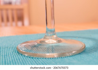 A Wine Glass Base On The Kitchen Table