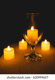 Wine Glass With Led Candle