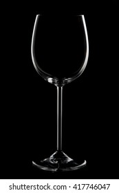 Wine Glass On Black Background With Rim Lighting