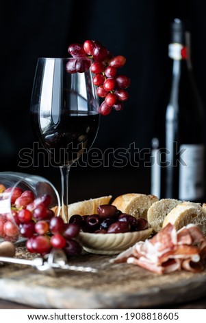 Similar – Image, Stock Photo Mediterranean Lunch with Olives, Salad and Focaccia