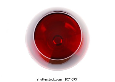 Wine Glass Seen From Above Isolated Over White