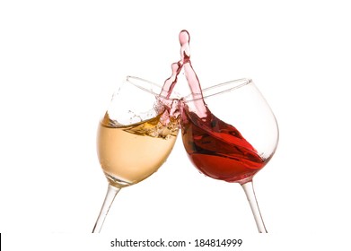 Wine Glass Toast On A White Background