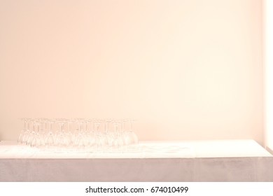 Wine glasses on table - Shutterstock ID 674010499