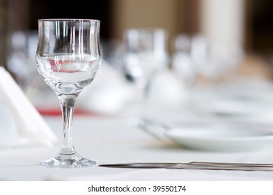 Wine Glasses On The Table - Shallow Depth Of Field