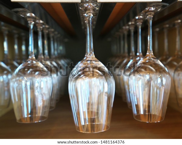 Wine Glasses Under Hanging Wine Glass Stock Photo Edit Now