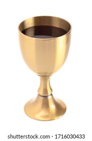 Wine For Holy Communion Or The Lords Supper Isolated On A White Background