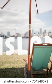 Wine Island On Clark Island Sydney With Deck Chair And Umbrella 