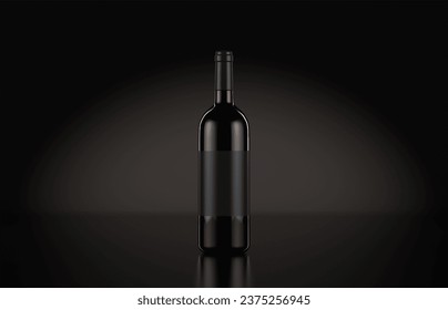 Wine Mock up for branding, It can be put logo or design on it. Black background make more mystery and luxury at the same time.