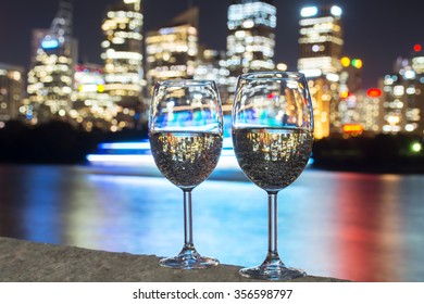 Wine Overlooking Sydney 