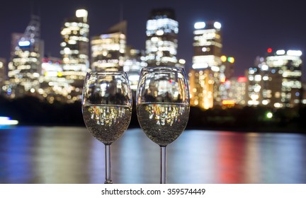 Wine Overlooking Sydney 