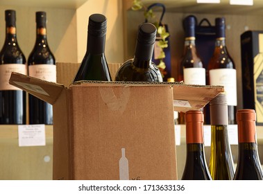 The Wine Is Put In A Box And Ready For Home Delivery