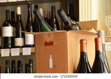 The Wine Is Put In A Box And Ready For Home Delivery