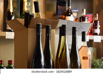 The Wine Is Put In A Box And Ready For Home Delivery