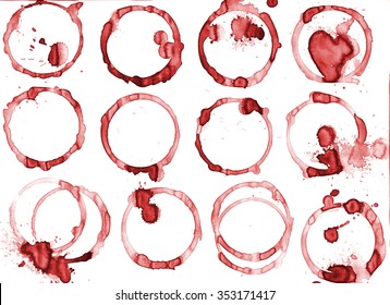 Wine Ring Isolated, White Background. Real Wine.
