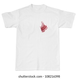 Wine Stain On White T Shirt