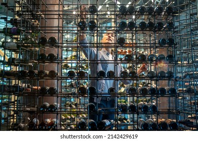 A Wine Store Owner Making A Revision And Looking Busy