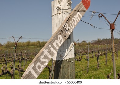 Wine Tasting Room Sign Post