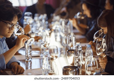 Wine Tasting Training Session in Progress at Indoor Education Room