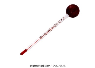 wine thermometer with celsius isolated on white
