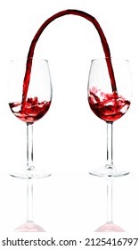 Wine Transfusion Over White Backdrop