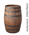 wine wooden barrel isolated on white background