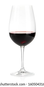 Wineglass With Red Wine, Isolated On White