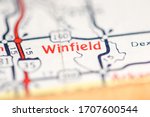 Winfield. Kansas. USA on a geography map.