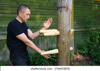 Wing Chun-martial art, martial arts, fighter, training, Wooden Dummy - Powered by Shutterstock