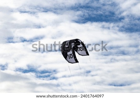 Wing in cloudy weather sky
