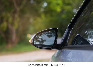 The Wing Mirror Of A Car. 