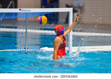 Wingate Institute, Netanya, Israel - October 12, 2021: The Match Between Israel Against Peru During The Women's Water Polo World Junior Championships 2021, Israel