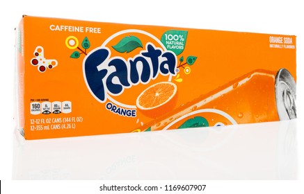 Winneconne, WI - 1 September 2018: A 12 Pack Of Fanta Orange Soda Pop On An Isolated Background