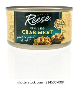 Winneconne, WI -10 April 2022: A Can Of Reese Crab Meat On An Isolated Background