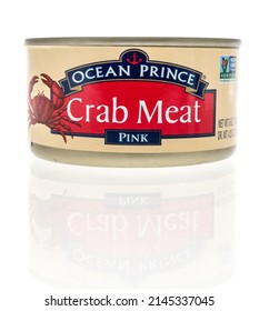 Winneconne, WI -10 April 2022: A Can Of Ocean Prince Crab Meat On An Isolated Background