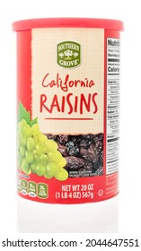 Winneconne, WI -12 September 2021:  A Package Of Southern Grove California Raisins On An Isolated Background