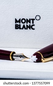 Winneconne, WI -  17 April 2019: A Mont Blanc Fountain Pen On An Isolated Background