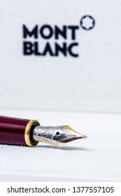 Winneconne, WI -  17 April 2019: A Mont Blanc Fountain Pen On An Isolated Background