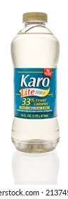 Winneconne, WI -19 March 2021: A Bottle Of Karo Light Lite Corn Syrup On An Isolated Background