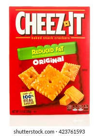 Winneconne, WI - 19 May 2016:  Box Of Cheez It Reduced Fat Original Cheedar Crackers On An Isolated Background