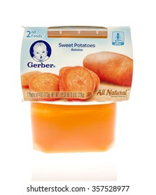 Winneconne, WI - 19 Nov 2015:  Package Of Gerber Sweet Potatoes All Natural Baby Food