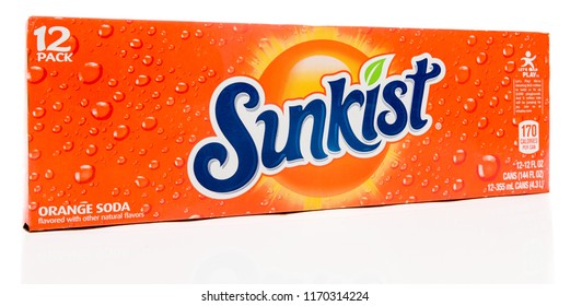 Winneconne, WI - 2 September 2018: A 12 Pack Of Sunkist Orange Soda Pop On An Isolated Background