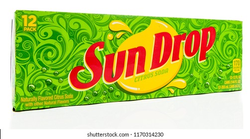 Winneconne, WI - 2 September 2018: A 12 Pack Of Sun Drop Citrus Soda Pop On An Isolated Background