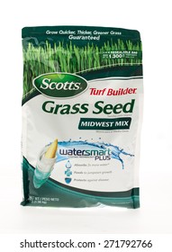 Winneconne, WI - 20 April 2015:  Bag Of Scotts Turf Builder Grass Seed Made Especially For The Midwest.