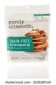 Winneconne, WI -20 August 2021:  A Package Of Purely Elizabeth Protein Pancake Mix On An Isolated Background