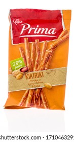 Winneconne,  WI - 21 April 2020:  A Package Of Stark Prima Pretzel Sticks On An Isolated Background.