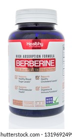 Winneconne, WI - 21 February 2019: A bottle of  Healthy Alternatives high absorption formula berberine supplement on an isolated background