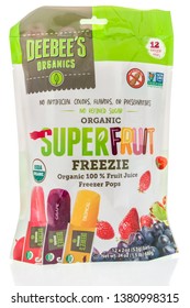 Winneconne, WI -  22 April 2019: A Package Of Deebees Organics Super Fruit Freezer Pops On An Isolated Background